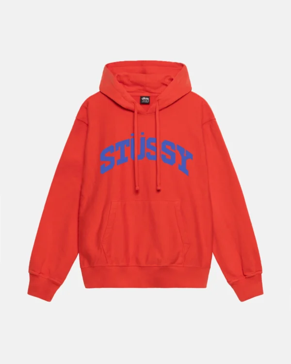 BLOCK SPORT PIGMENT DYED RED HOODIE